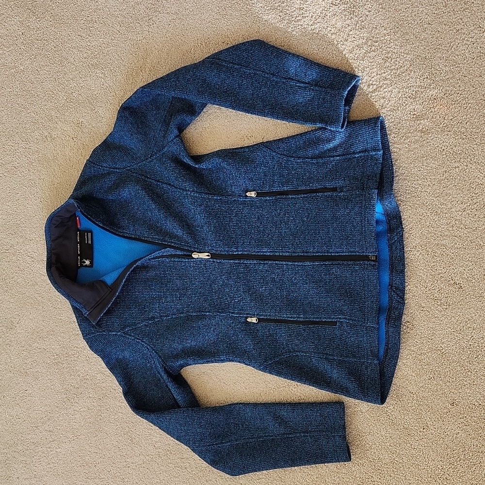Spyder Endure Full Zip Blue Knit women's jacket medium